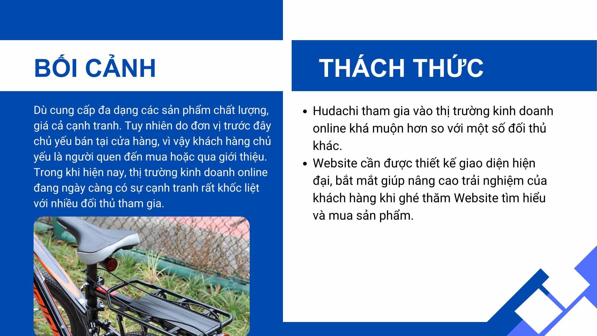 dự án thiết kế Website bán phụ kiện xe đạp